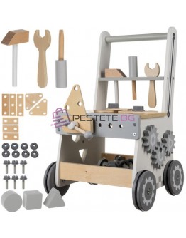 Детска работилница Уокър с дървени инструменти 3в1